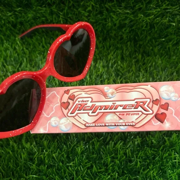 Pit Viper Heart-Shaped Red Sunglasses - Picture 2 of 10